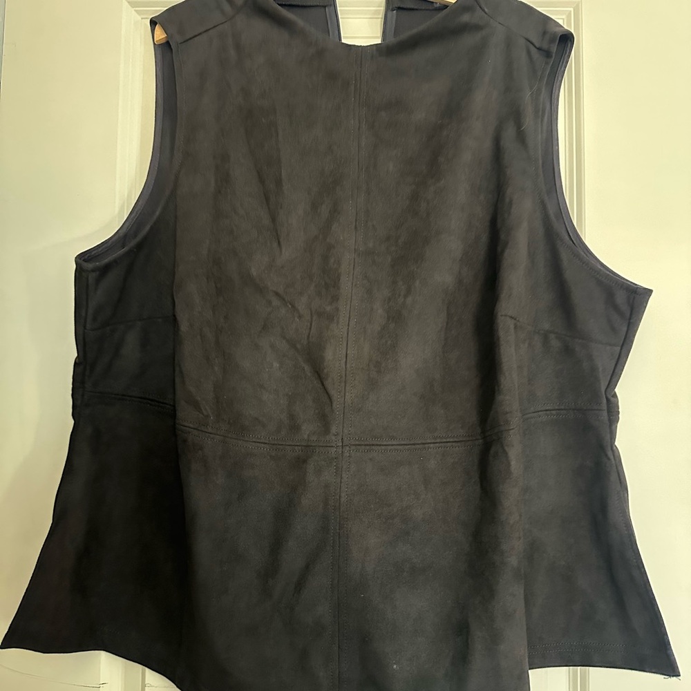 Black Suede mock Top